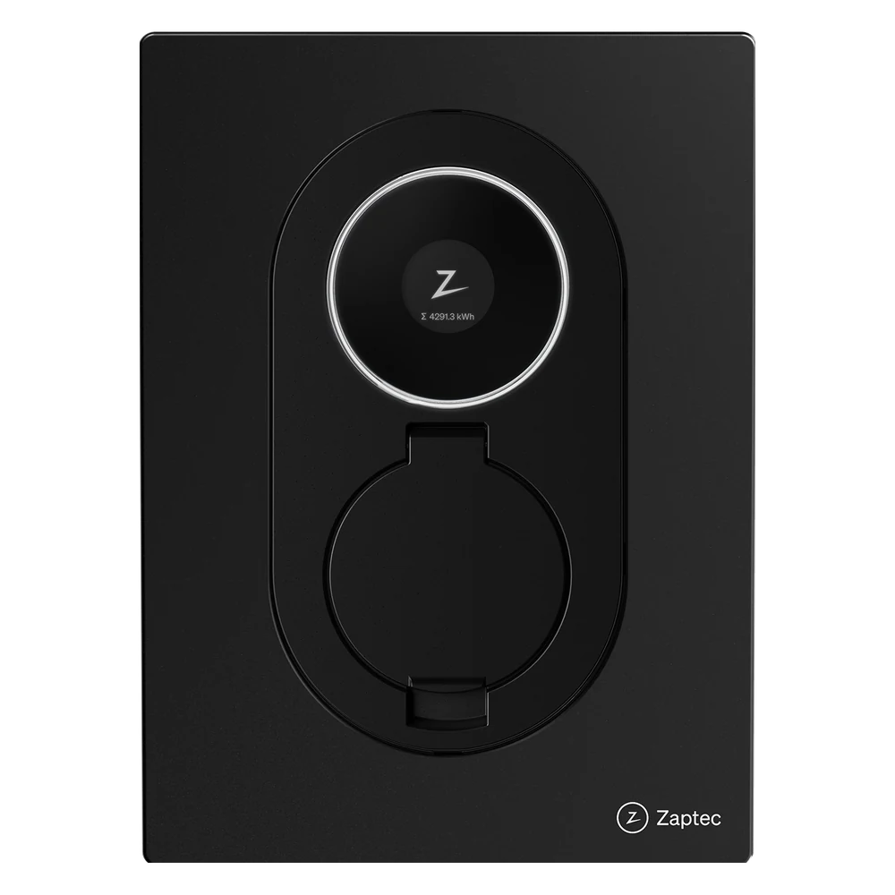 Zaptec Go 2 laadpaal in Asphalt Black, vooraanzicht