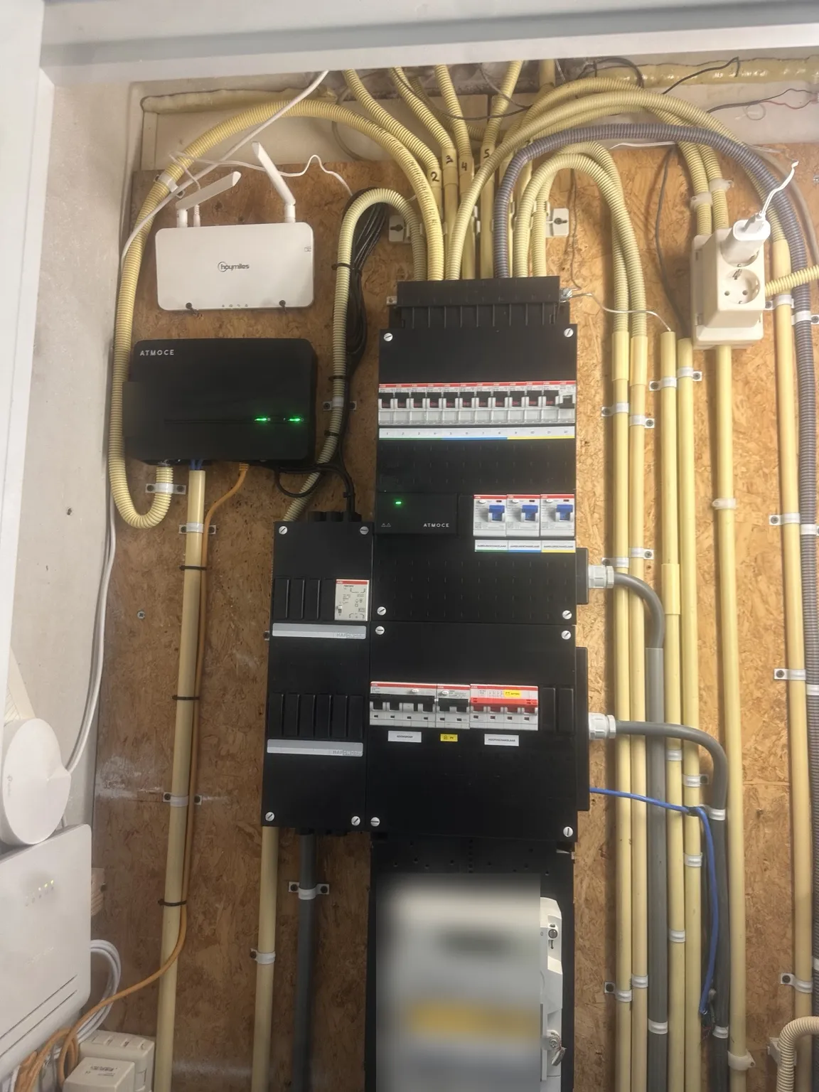 Meterkast met Atmoce-componenten en aangepaste groepenkast