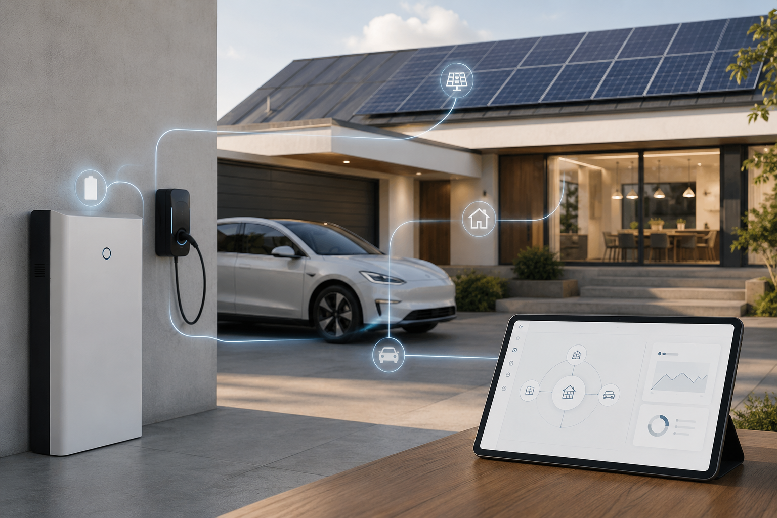 Slim energiebeheer met zonnepanelen, thuisbatterij en laadpaal